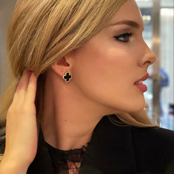 Clover - Black Earrings
