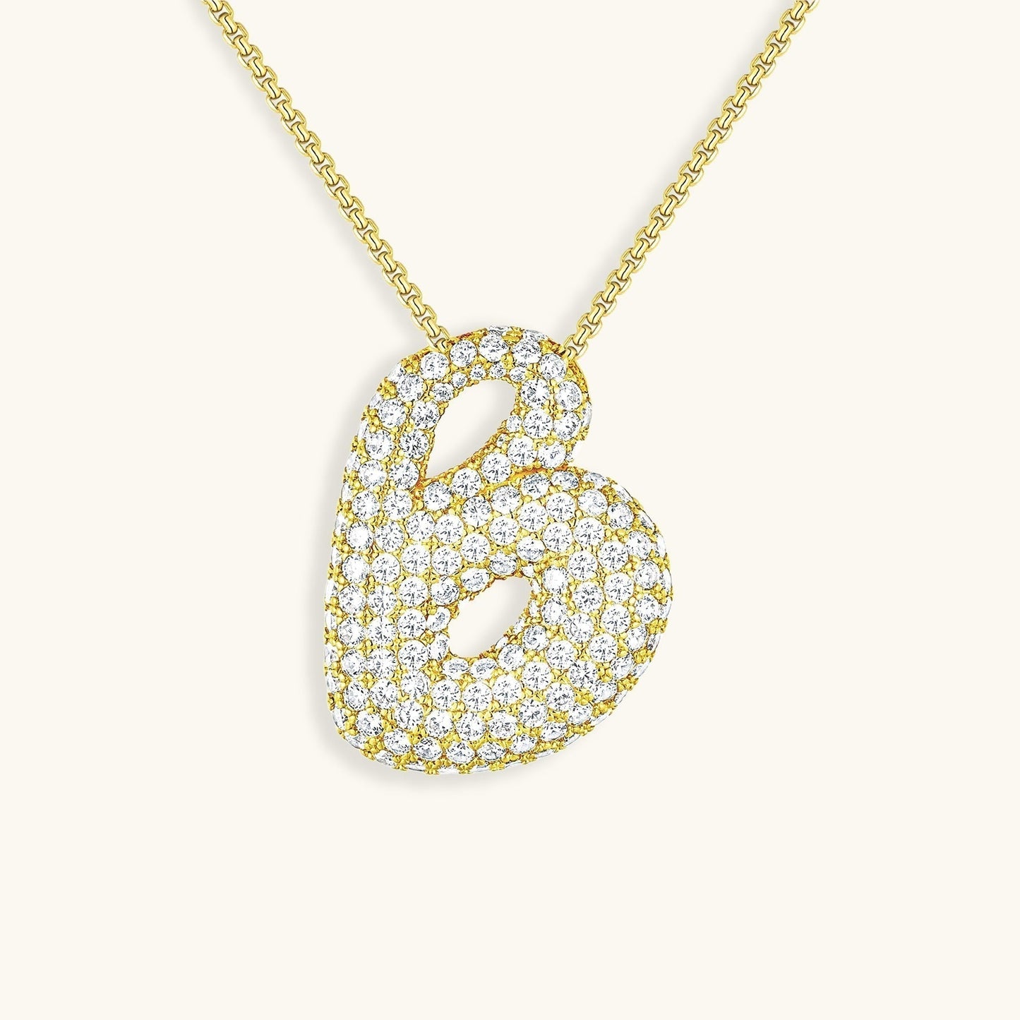 Diamond Initial Bubble Necklace