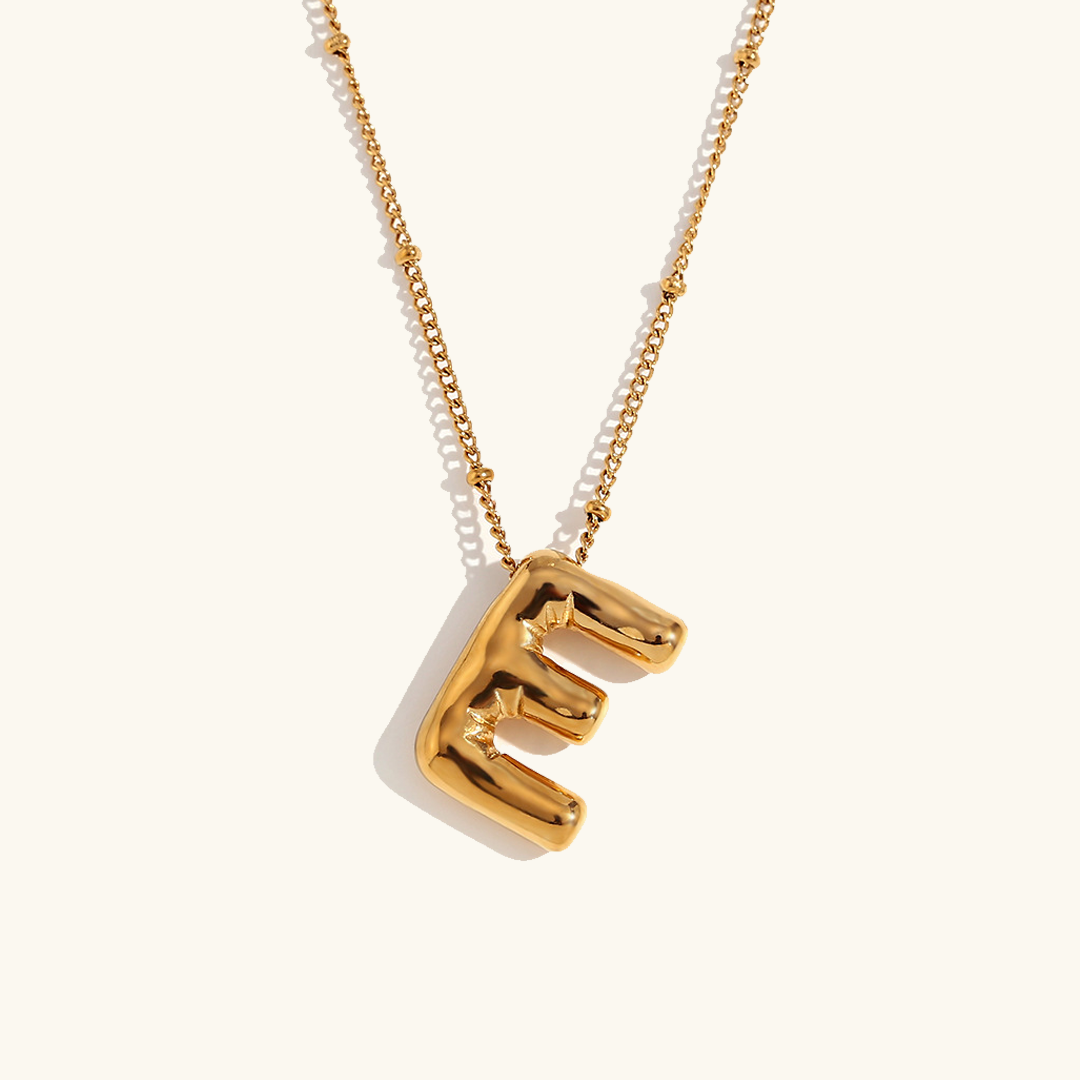 Gold Balloon Initial Necklace