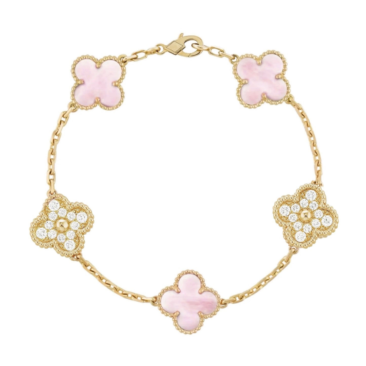 Clover | Zirconia Bracelet – Pink Gold