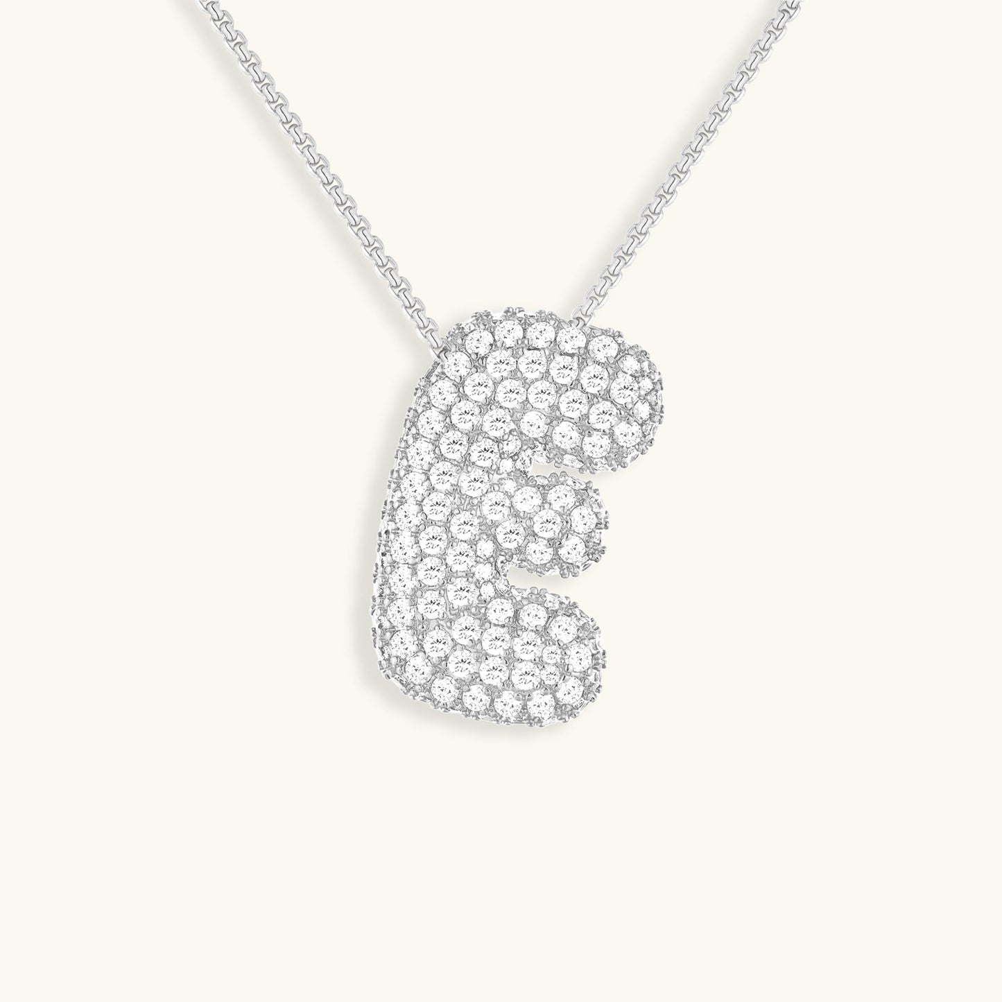 Diamond Initial Bubble Necklace