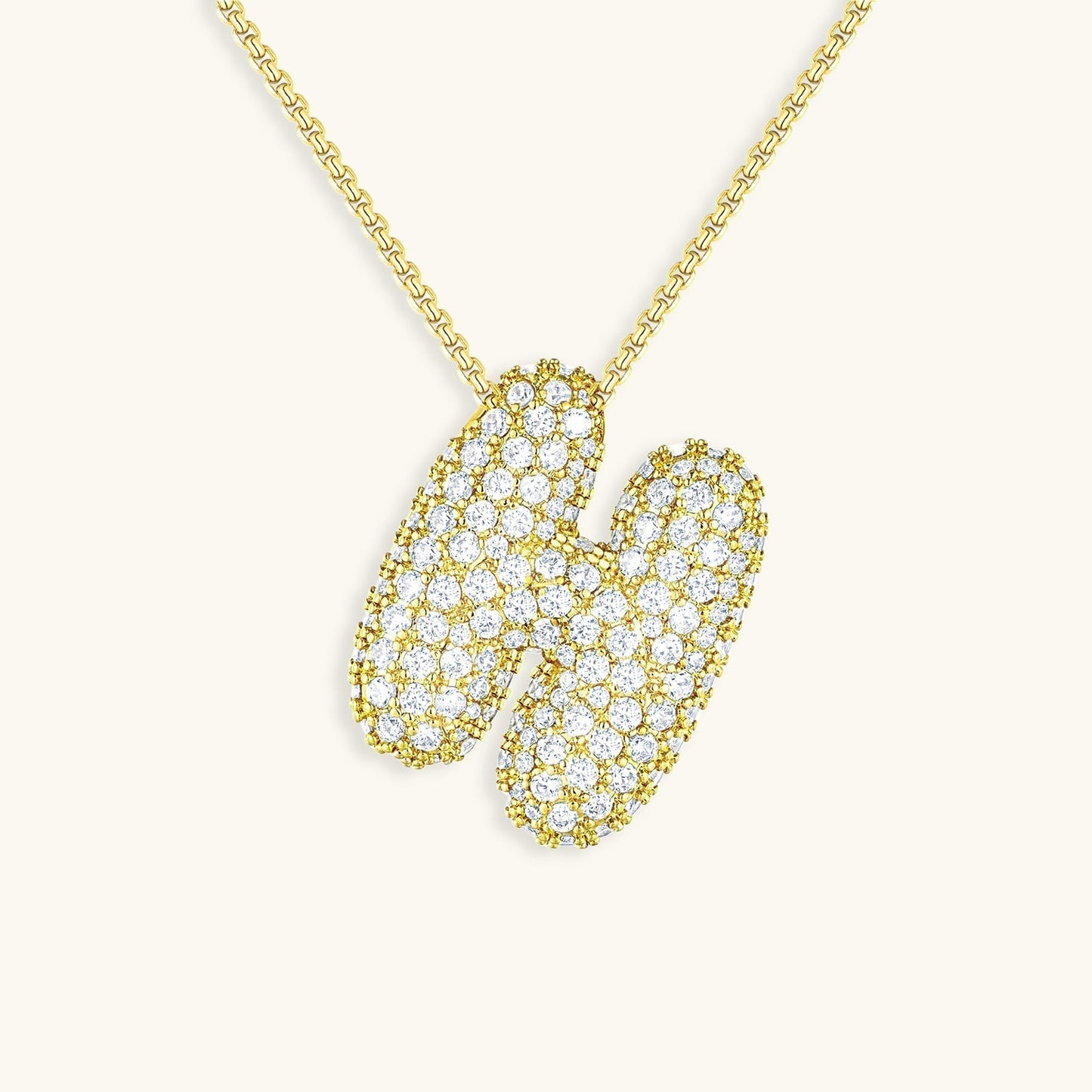 Diamond Initial Bubble Necklace