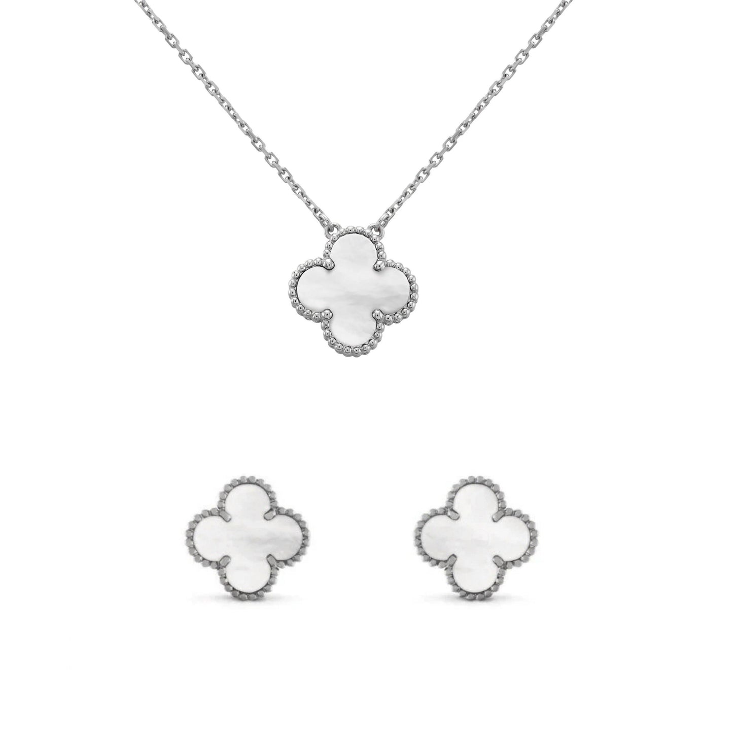 Clover | Pendant Set - White Silver