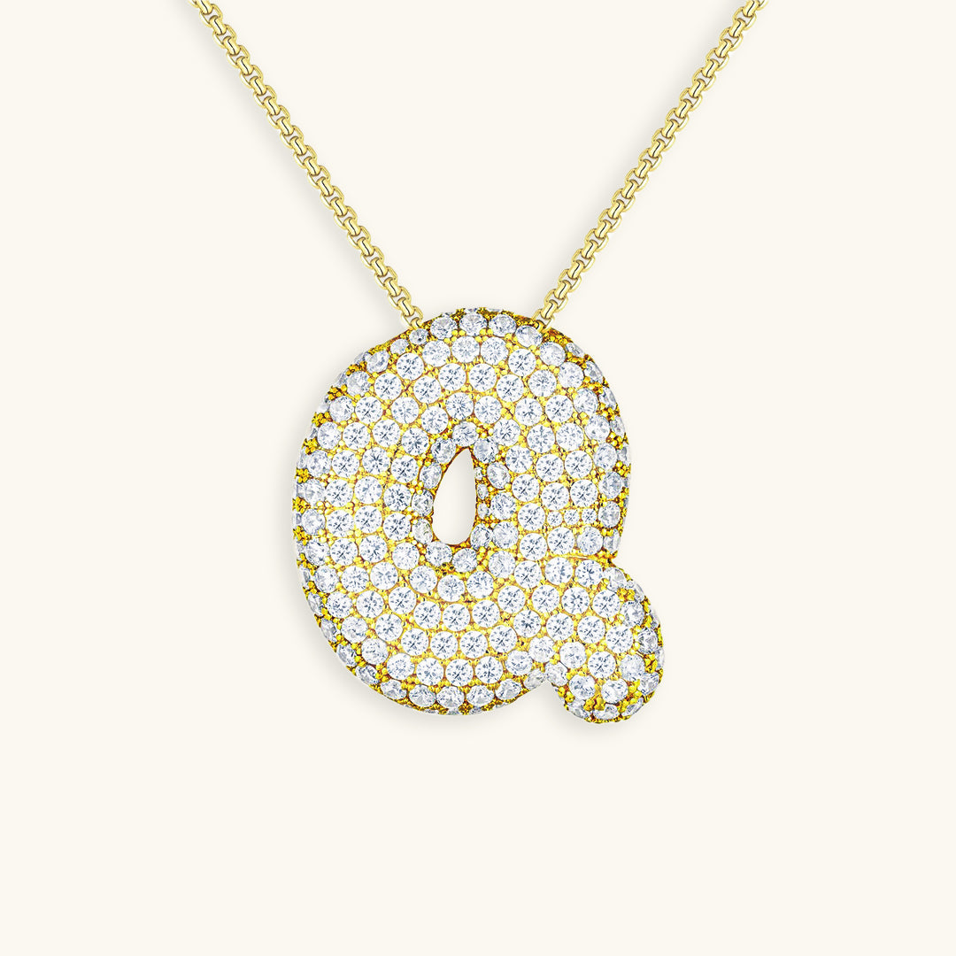 Diamond Initial Bubble Necklace