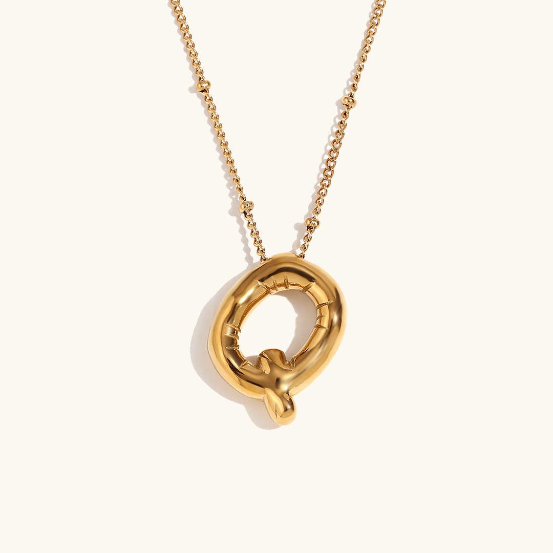 Gold Balloon Initial Necklace