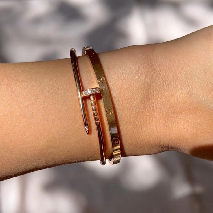 Deluxe Elegance Nail Bracelet in Rose Gold