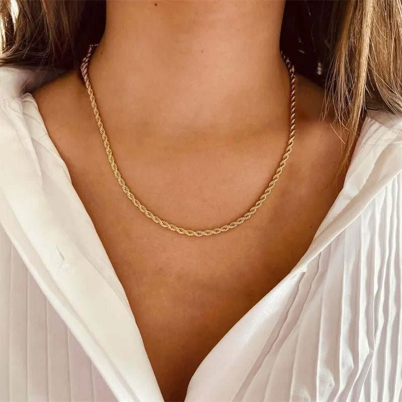 Gold Rope Chain Necklace
