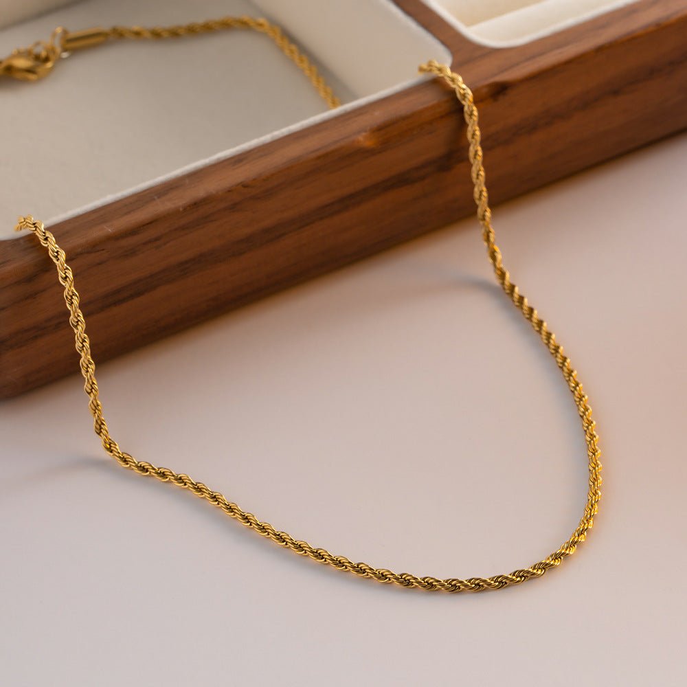 Gold Rope Chain Necklace