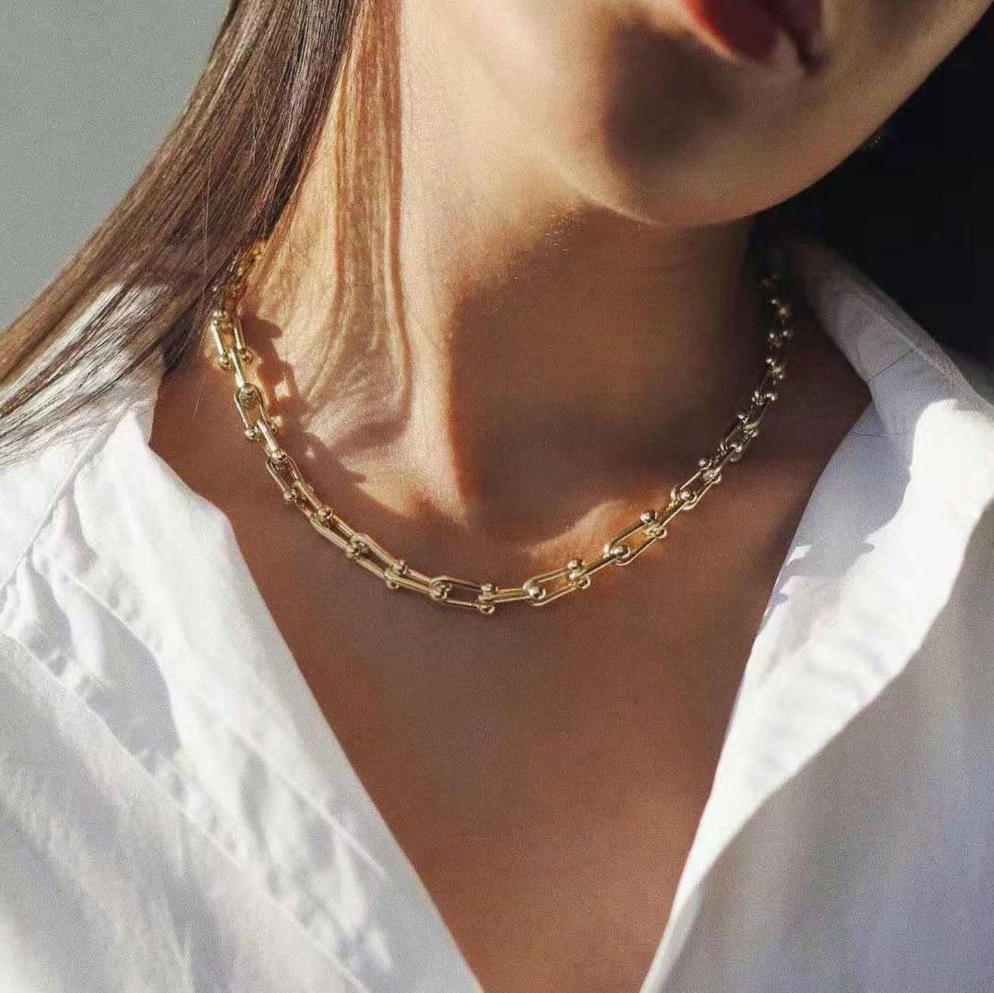Gold Cascade Chain Necklace