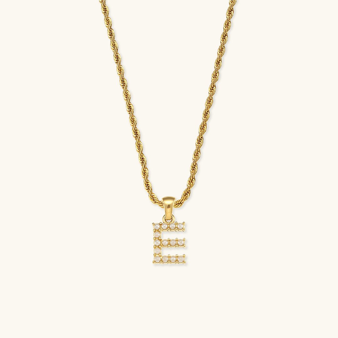 Pearl Necklace with Initial Letter Élodie