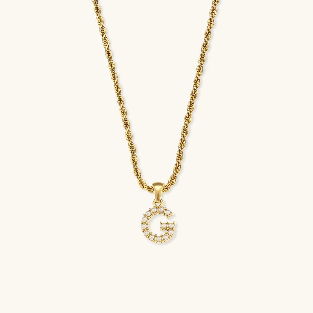 Pearl Necklace with Initial Letter Élodie