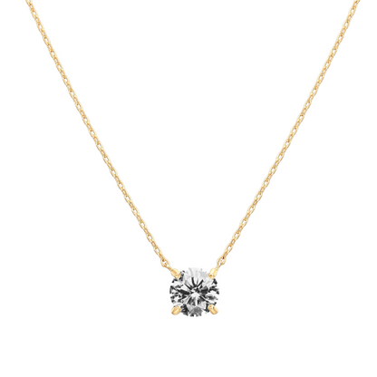 Federica Gold Solitaire Necklace