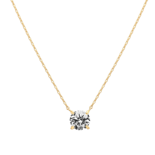Federica Gold Solitaire Necklace