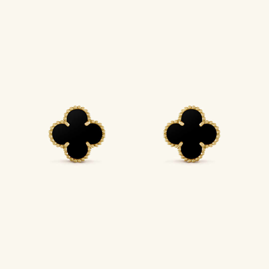 Clover - Black Earrings