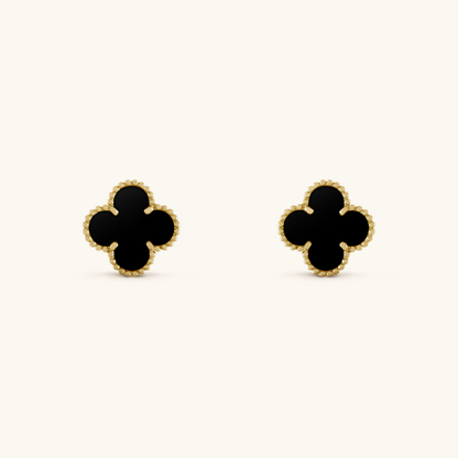 Clover - Black Earrings