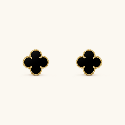 Clover - Black Earrings