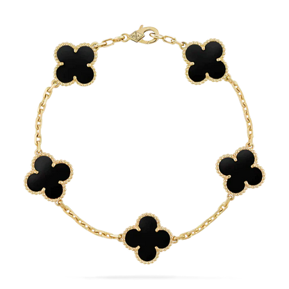 Stackable Black and Gold Bracelet Set