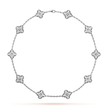 Clover | Multi-Pendant Zirconia Necklace – Silver
