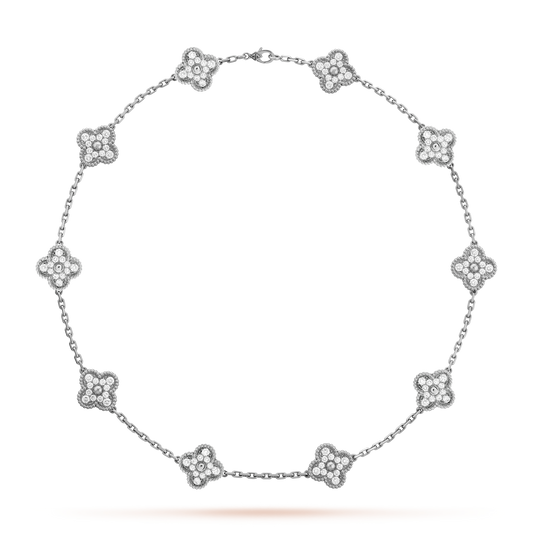 Clover | Multi-Pendant Zirconia Necklace – Silver