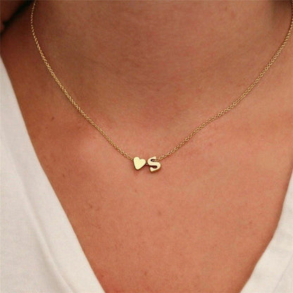 Gold Necklace with Initial Letter