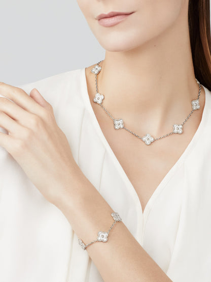 Clover | Multi-Pendant Zirconia Necklace – Silver