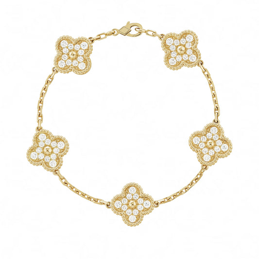 Clover | Zirconia Bracelet – Gold