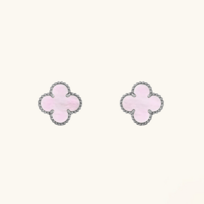 Clover - Pink/Silver Earrings