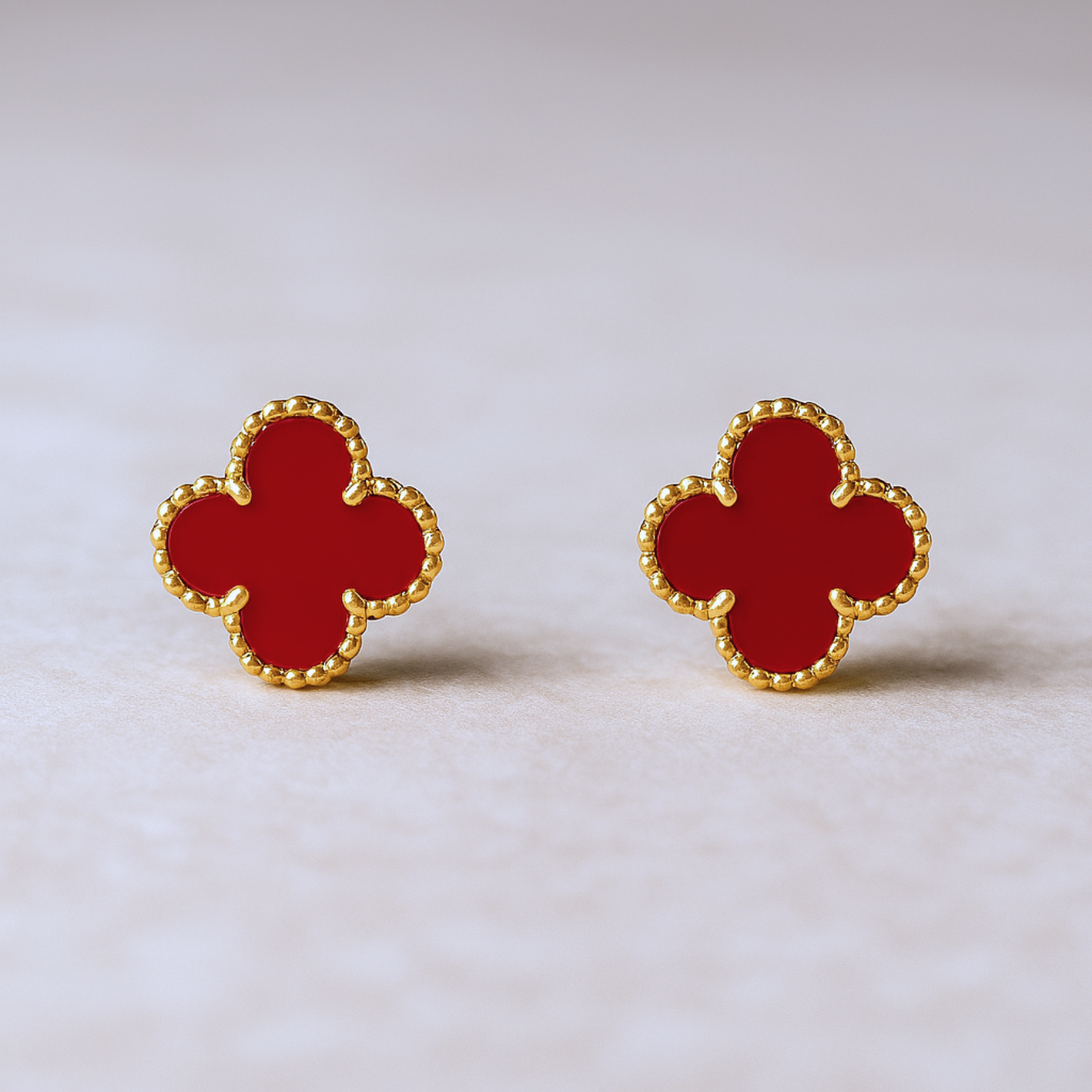 Clover - Red Earrings