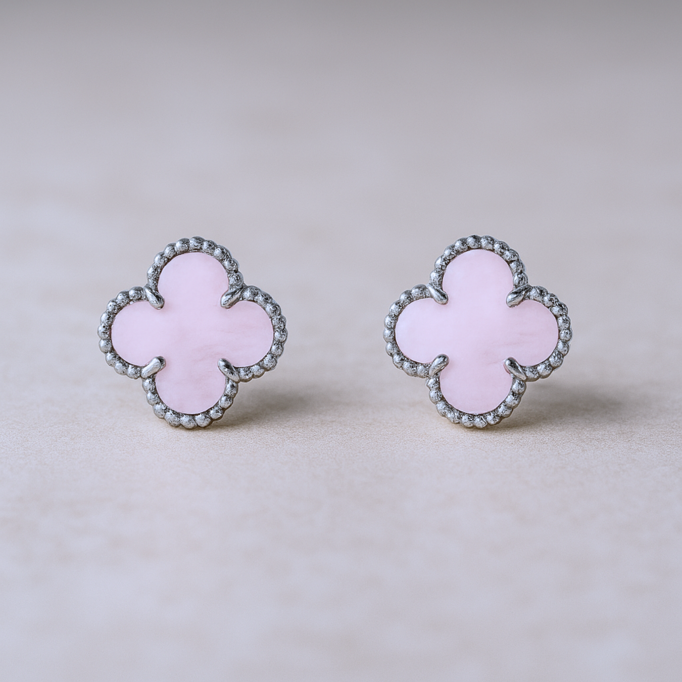 Clover - Pink/Silver Earrings