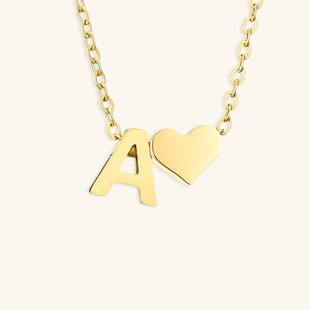 Gold Necklace with Initial Letter