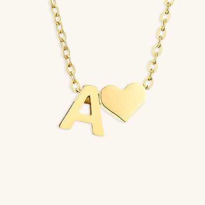 Gold Necklace with Initial Letter