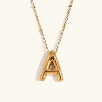 Gold Balloon Initial Necklace