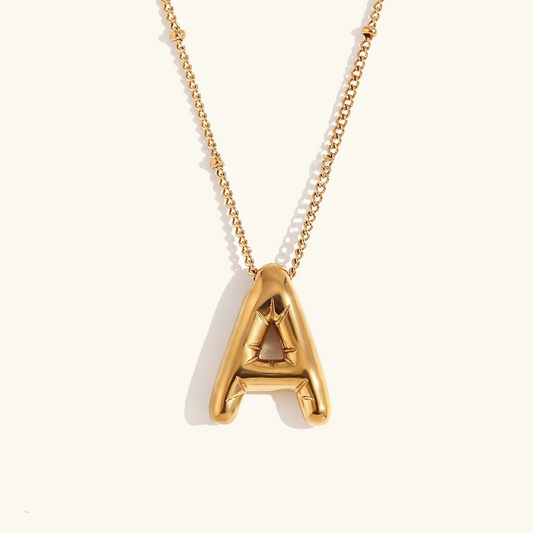 Gold Balloon Initial Necklace