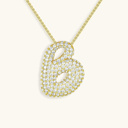 Diamond Initial Bubble Necklace