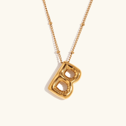 Gold Balloon Initial Necklace