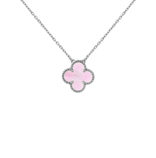 Clover | Pendant Necklace – Pink Silver