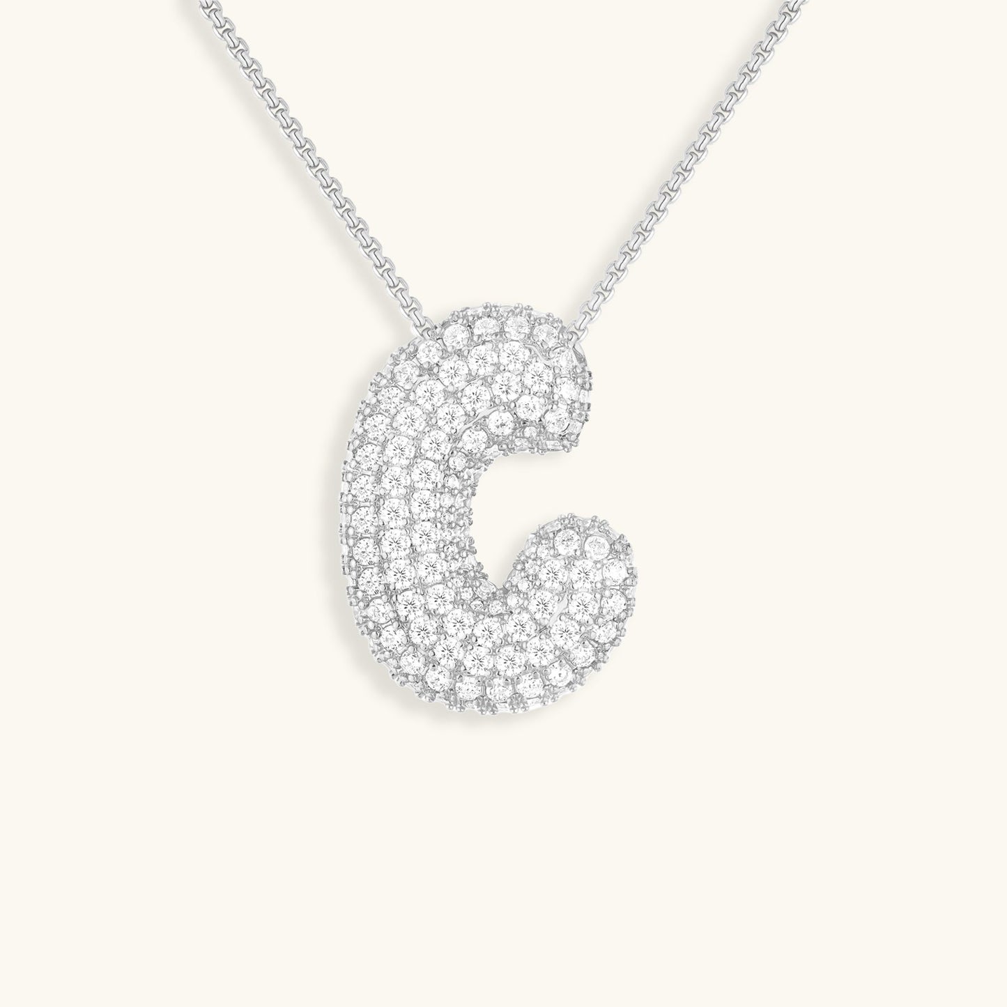 Diamond Initial Bubble Necklace