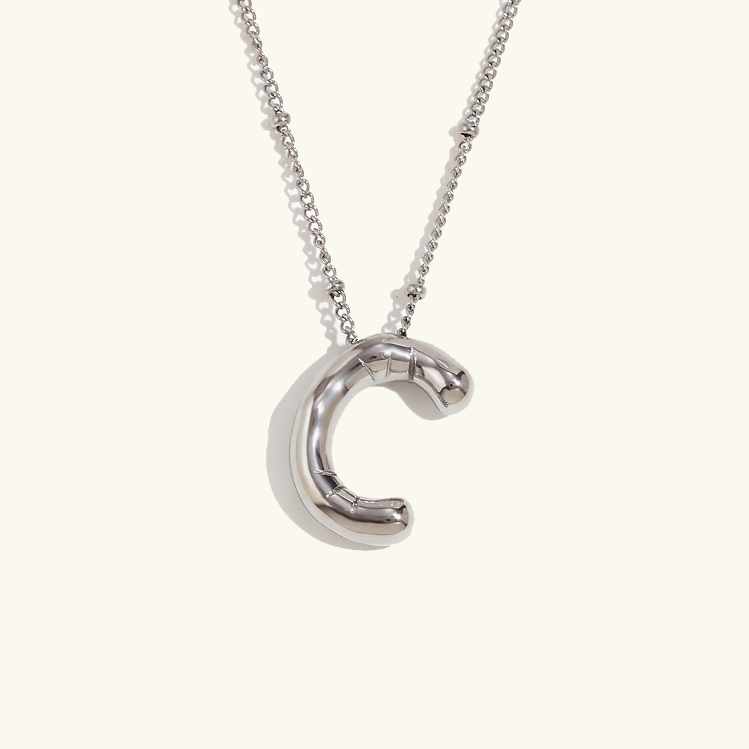 Gold Balloon Initial Necklace