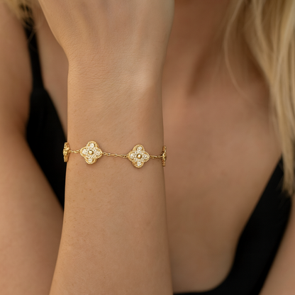 Clover | Zirconia Bracelet – Gold