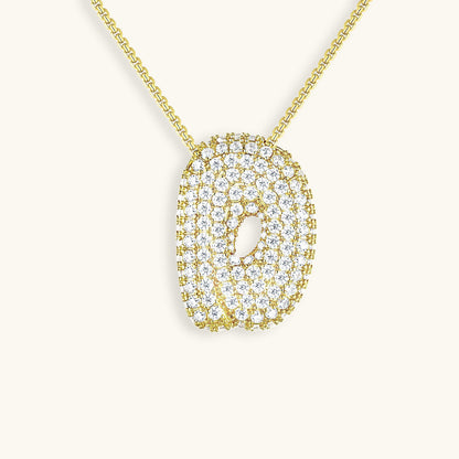 Diamond Initial Bubble Necklace