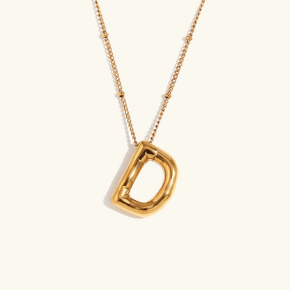 Gold Balloon Initial Necklace