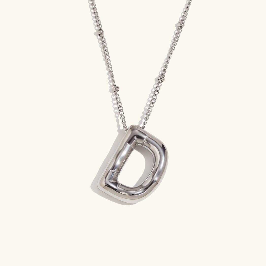 Gold Balloon Initial Necklace
