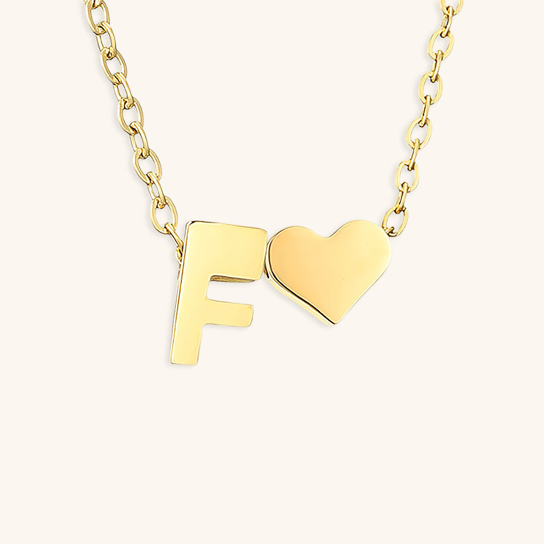 Gold Necklace with Initial Letter