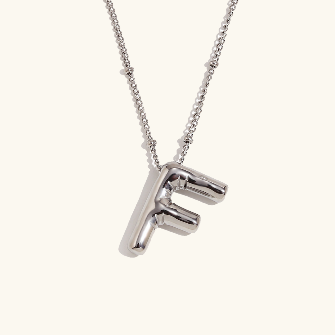 Gold Balloon Initial Necklace
