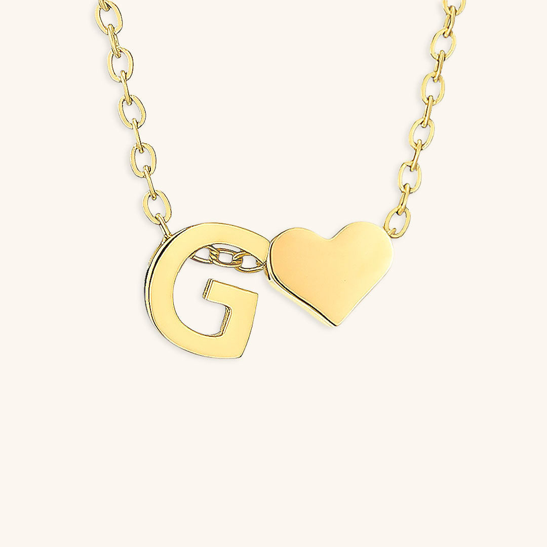 Gold Necklace with Initial Letter