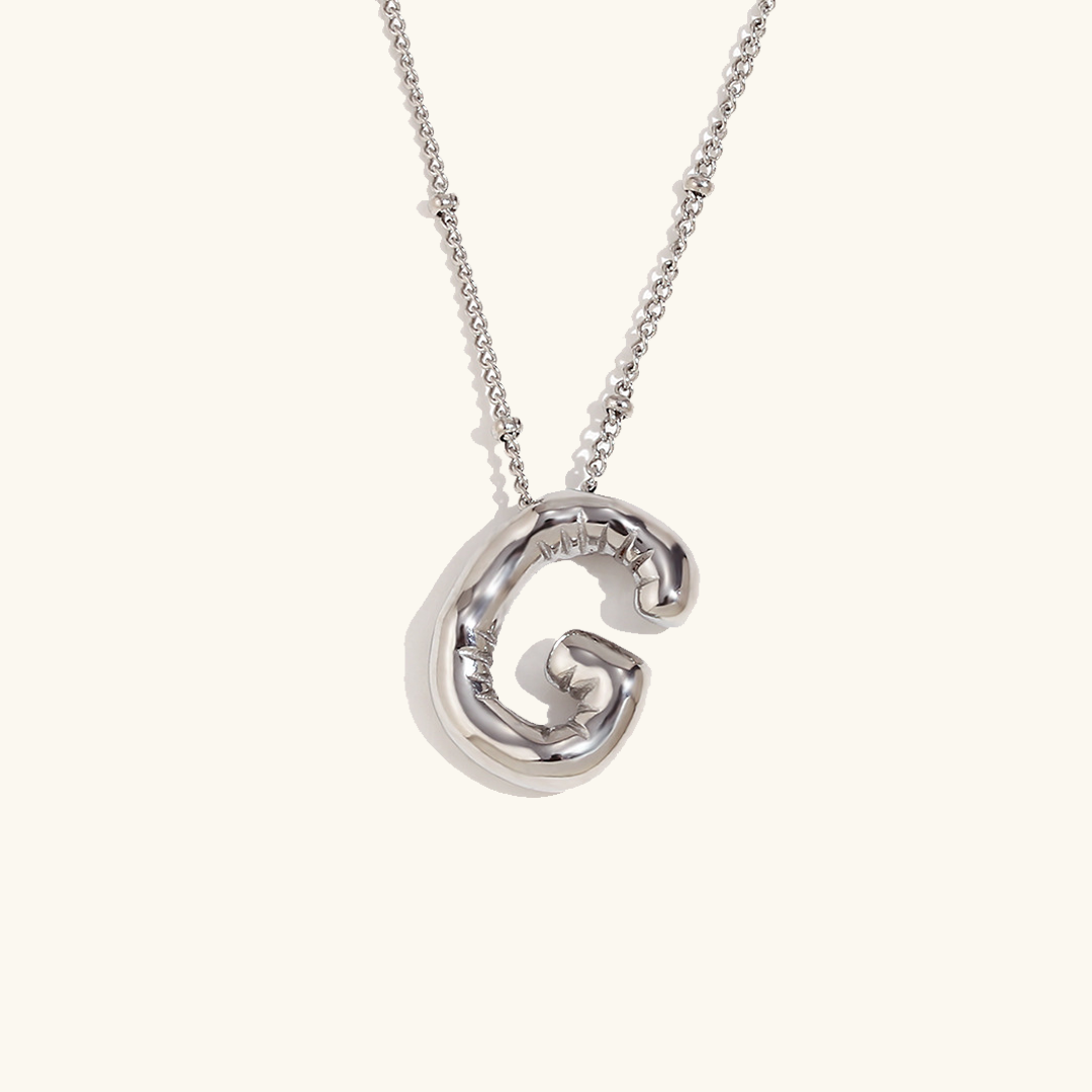 Gold Balloon Initial Necklace