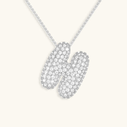 Diamond Initial Bubble Necklace