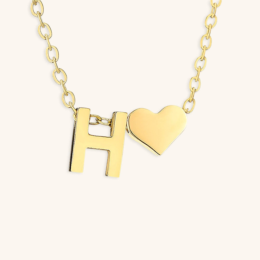 Gold Necklace with Initial Letter