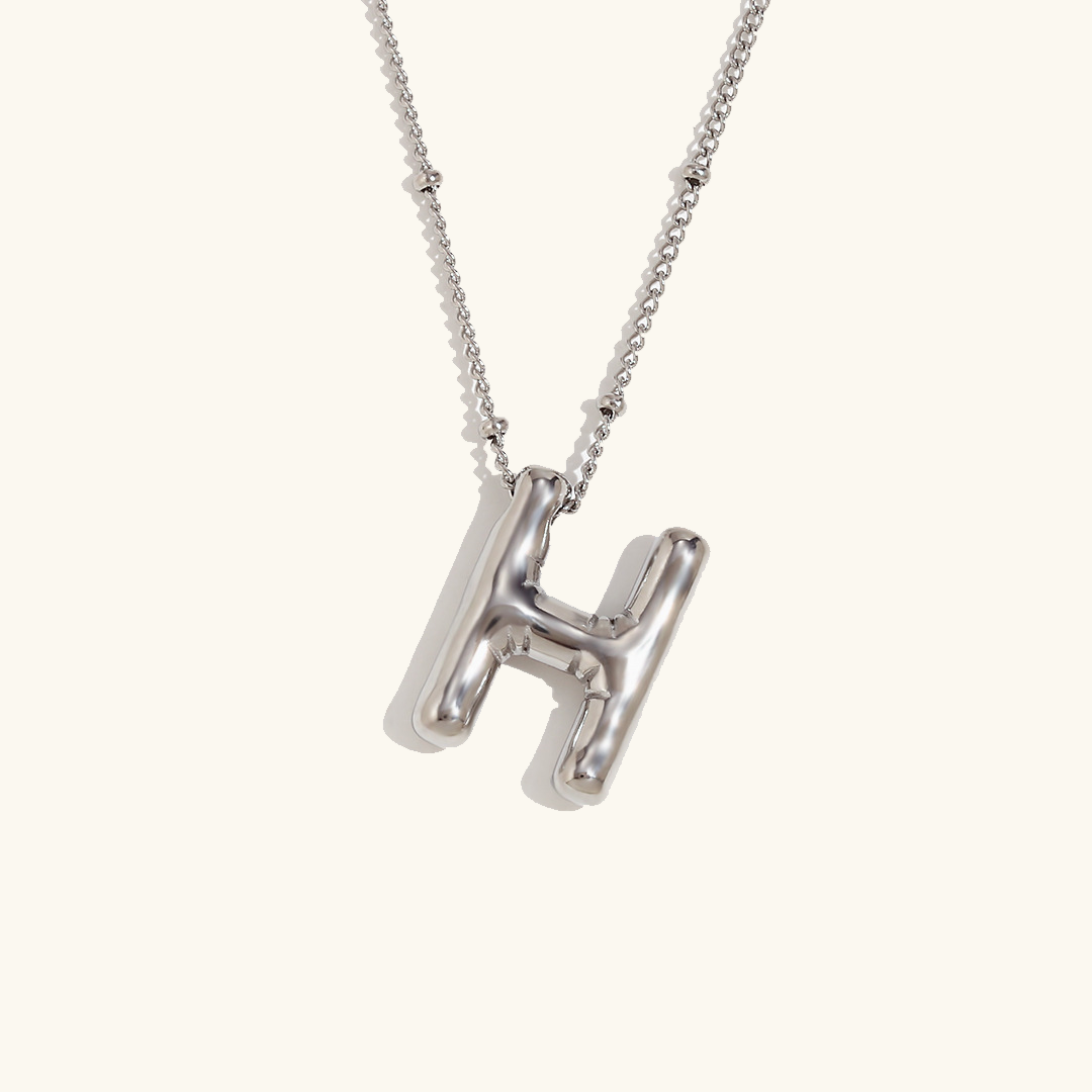 Gold Balloon Initial Necklace