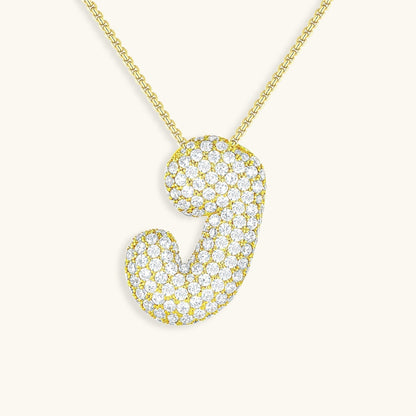 Diamond Initial Bubble Necklace